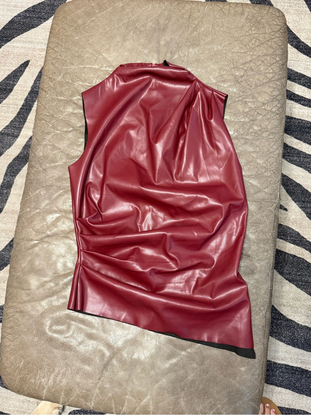 Burgundy Pleather top